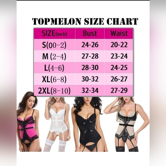 🔥Sexy🔥Corset Lingerie Naughty Garter Set Size XL - Picture 6 of 13